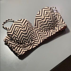 Cream and Black Push Up Bikini Top